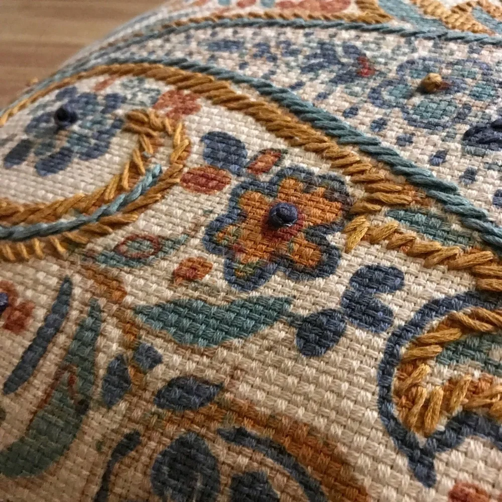 Envogue Embroidered Accent Pillow Shams in Blue and Orange